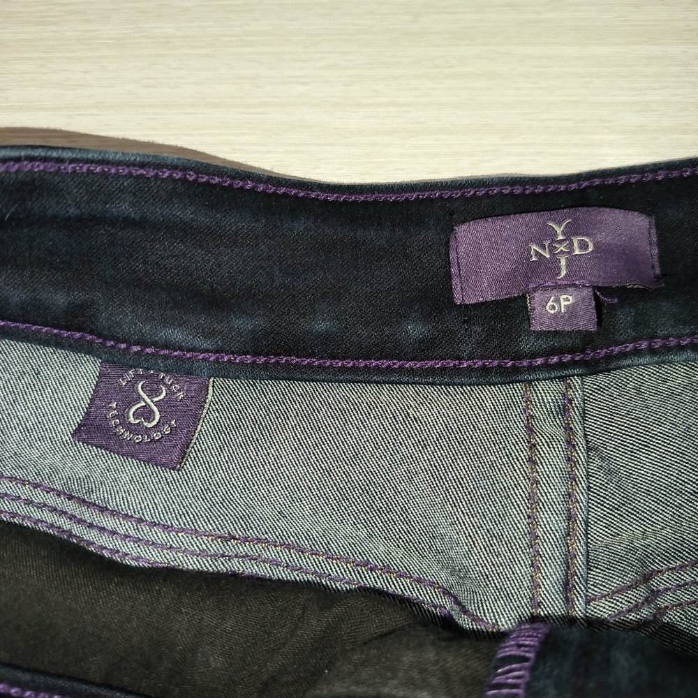 NYDJ 6 Petite Lift Tuck Indigo Blue Dark Wash Jeggings Made in USA Skinny Jeans - Picture 4 of 16